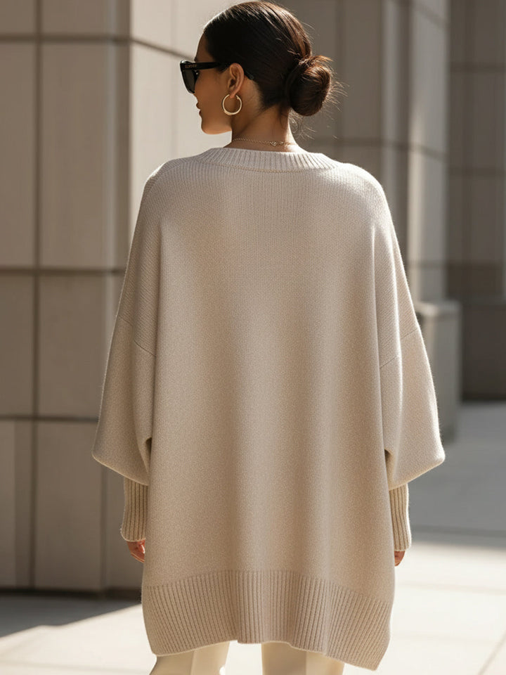 Pull Oversize en Maille à Col Rond Femme