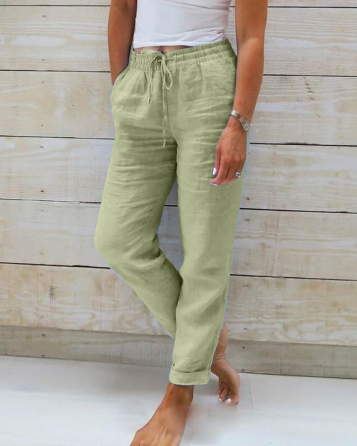Pantalon Décontracté À Cordon Femme