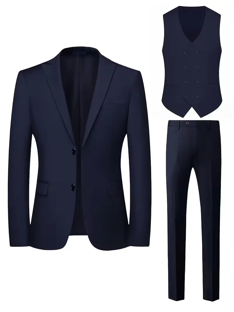 Costume Avec Gilet Croisé Et Revers Pointus Homme