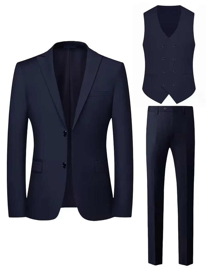 Costume Avec Gilet Croisé Et Revers Pointus Homme