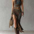 Robe Longue Asymétrique Fendue Femme