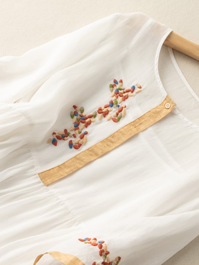 Robe Maxi Bohème Brodée Femme