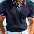 Men's Textured Short-Sleeve Polo Shirt