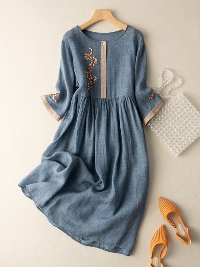 Robe Maxi Bohème Brodée Femme