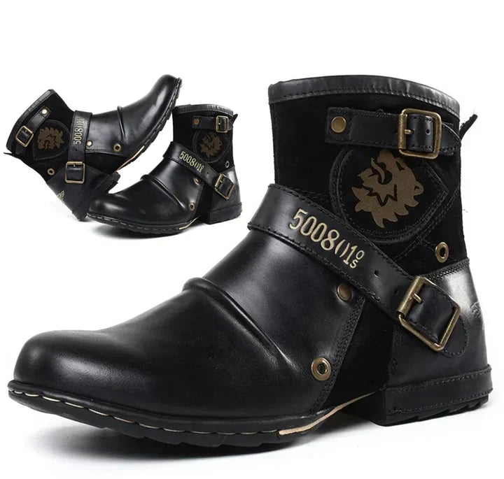 Bottines à Brides Style Motard Homme