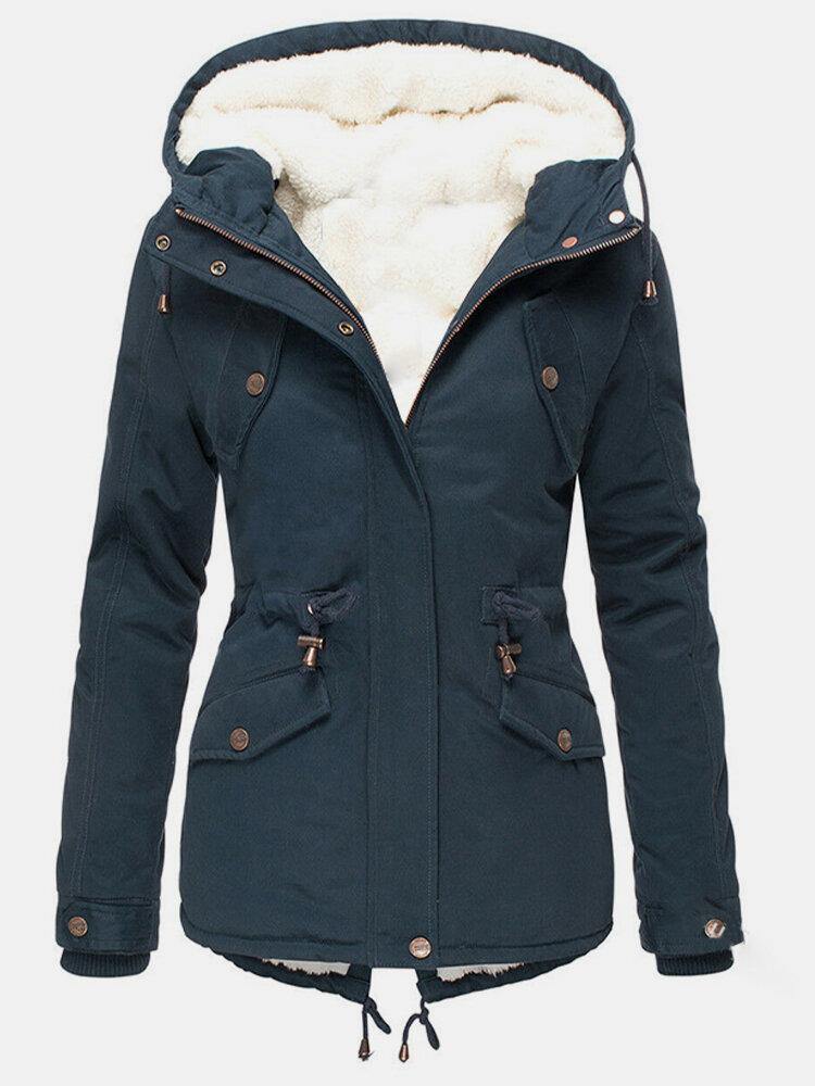 Parka À Capuche Taille Ajustable Femme