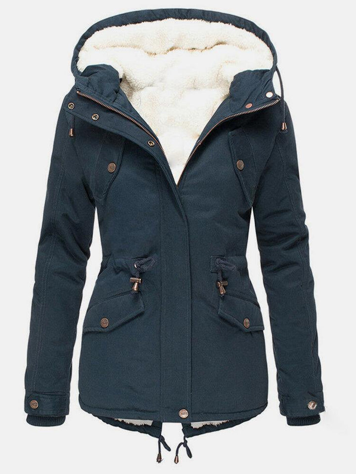 Parka À Capuche Taille Ajustable Femme