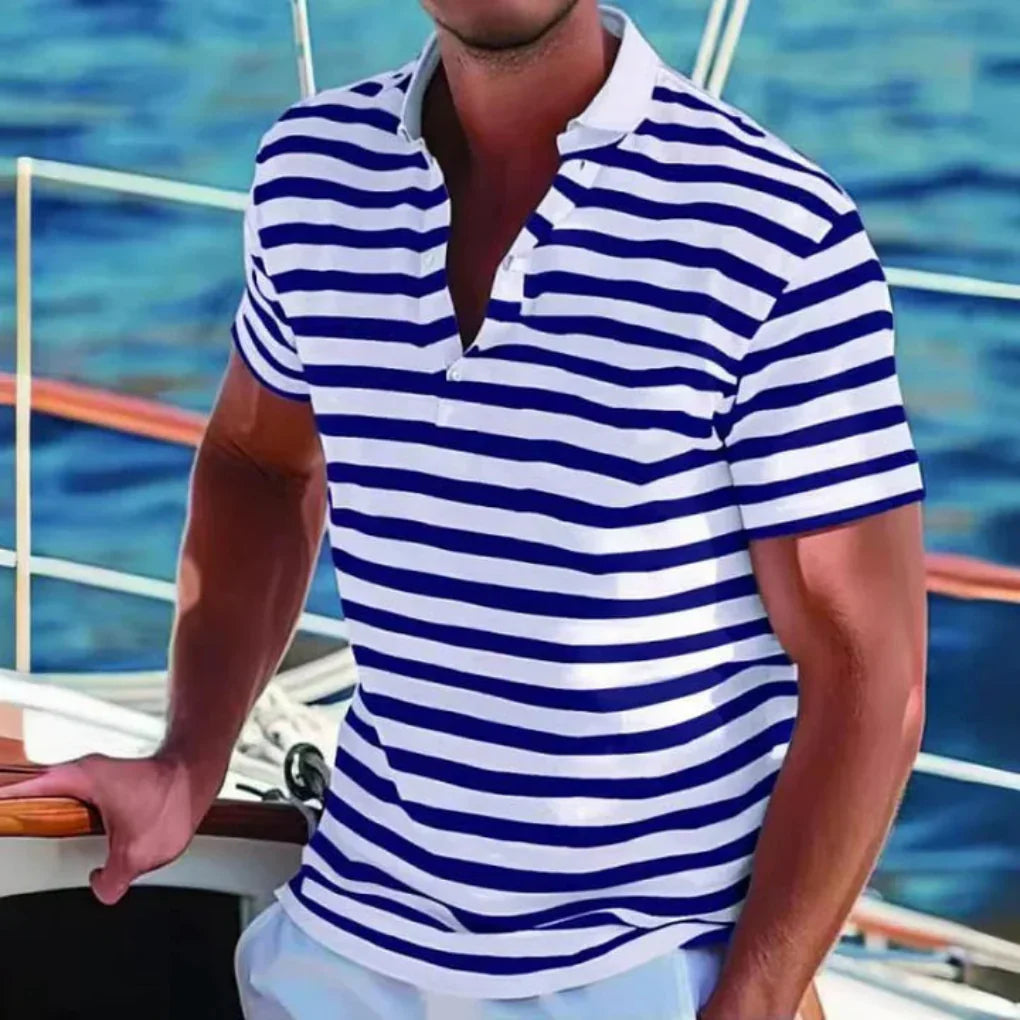 Polo Rayé Manches Courtes Homme