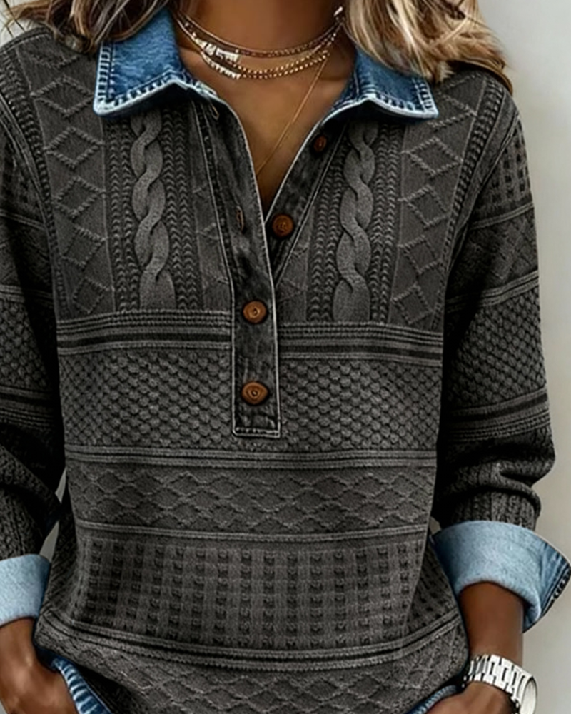Pull Femme À Col Polo Texturé