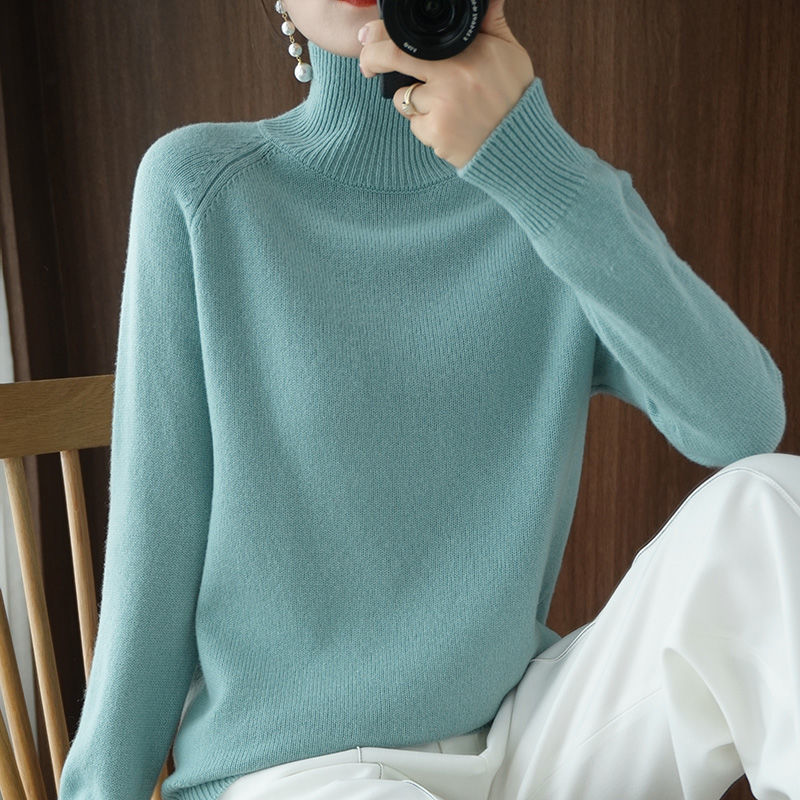 Pull Col Roulé à Manches Longues Femme