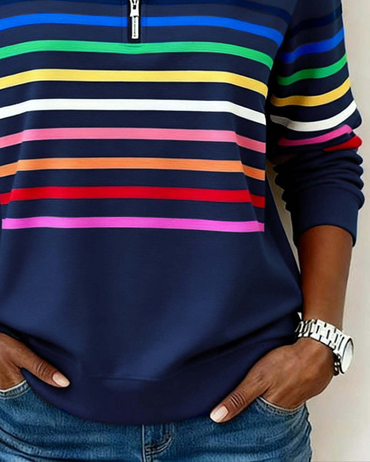Pull À Col Montant Zippé Femme