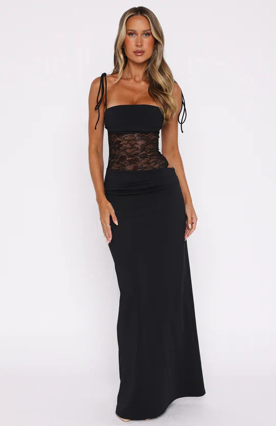 Robe Maxi Dentelle Ajustée Femme