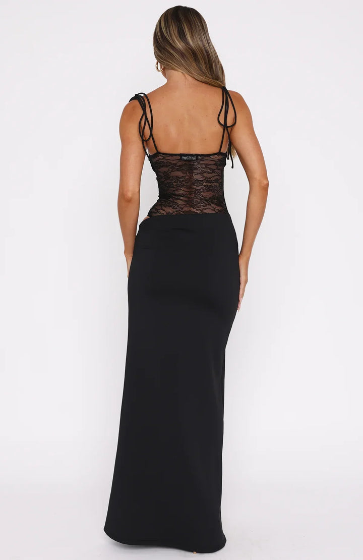 Robe Maxi Dentelle Ajustée Femme