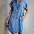 Women's Loose Denim Shirt Dress