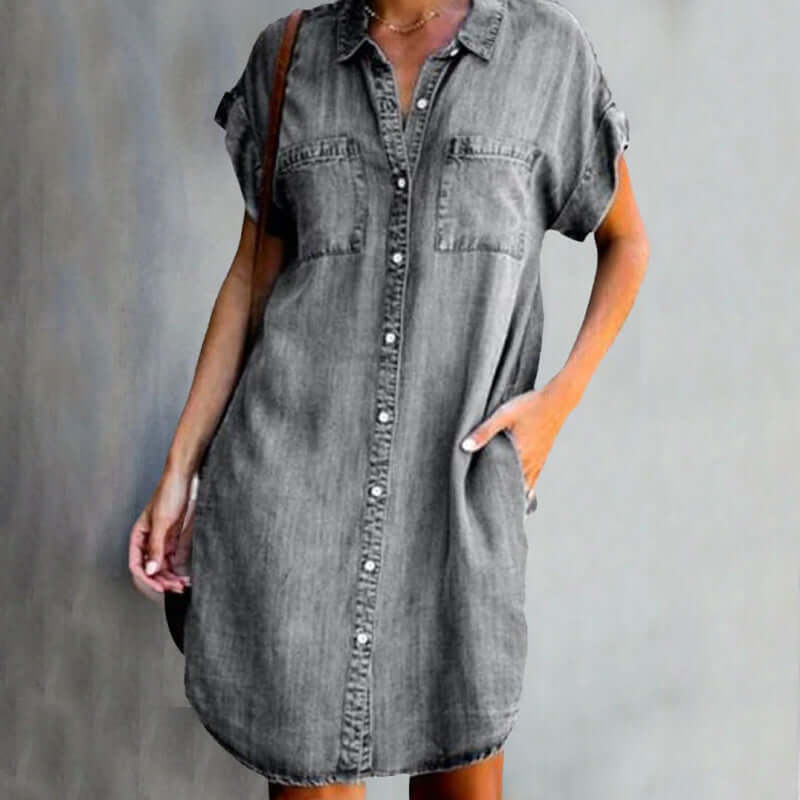 Robe Chemise Denim Ample Femme