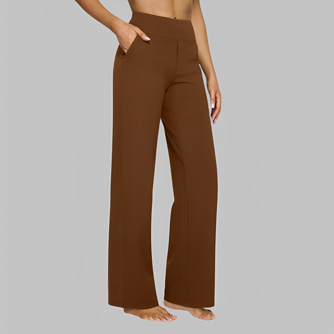 Pantalon Large Taille Haute Femme