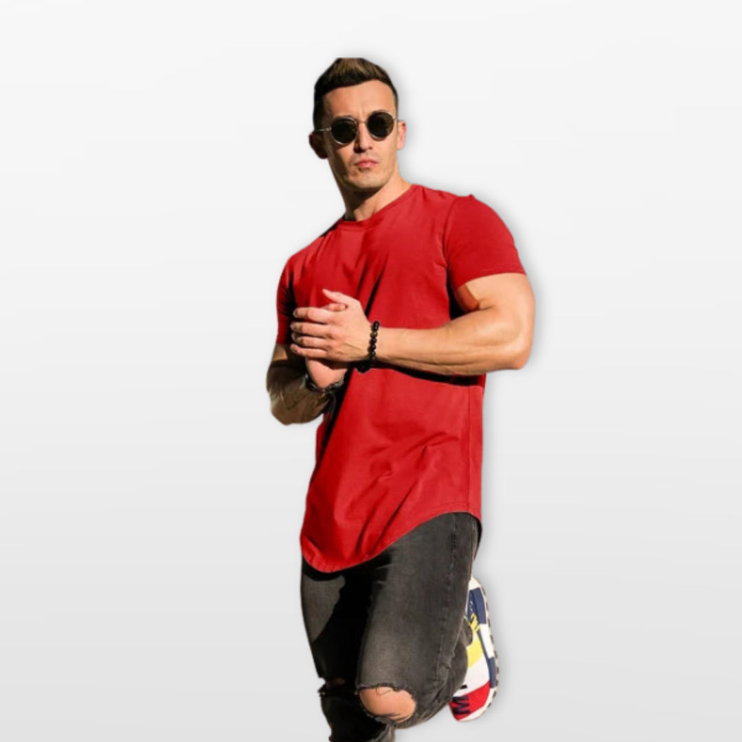 T Shirt Ajusté Casual Col Rond Homme