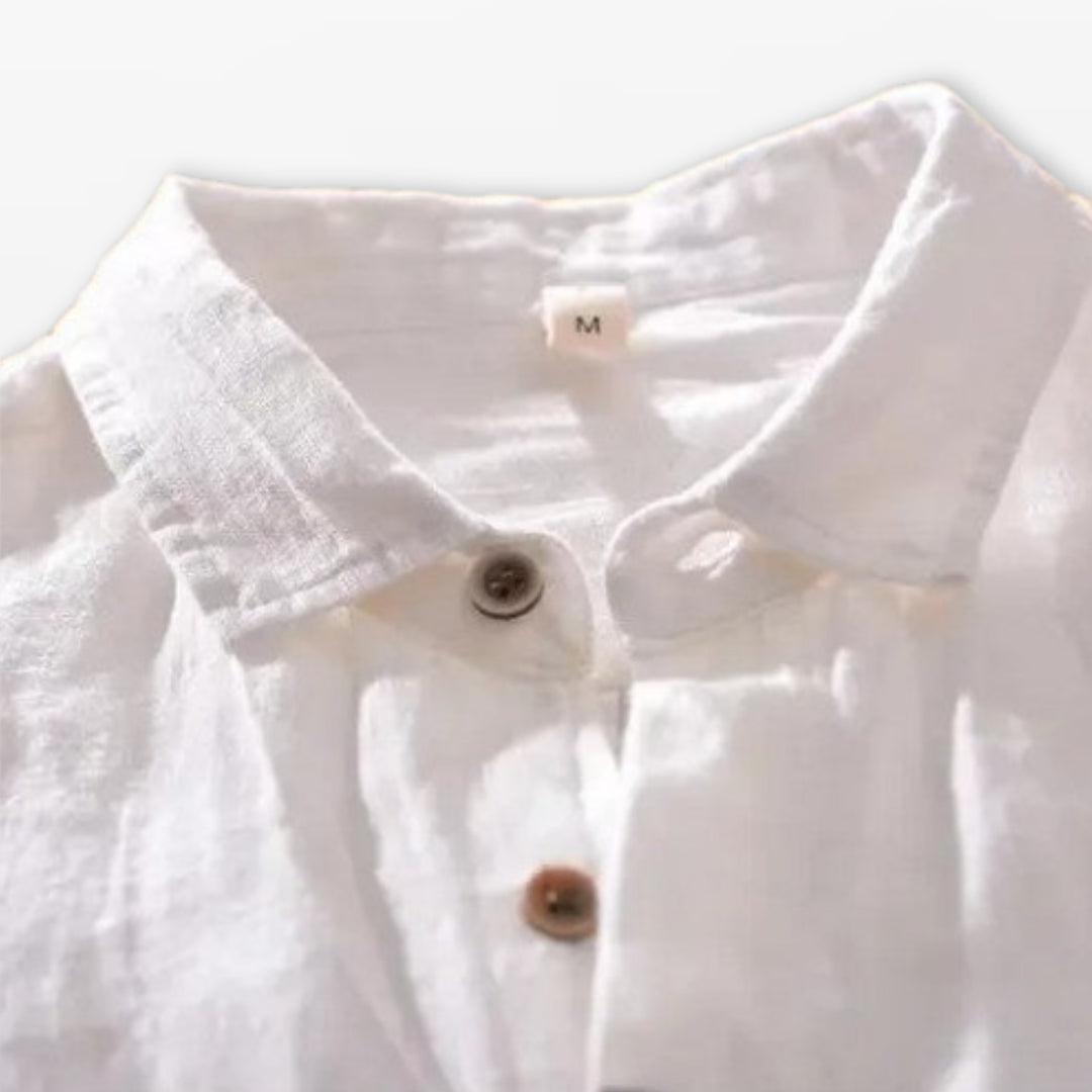 Chemise Lin Manches Courtes Casual Homme