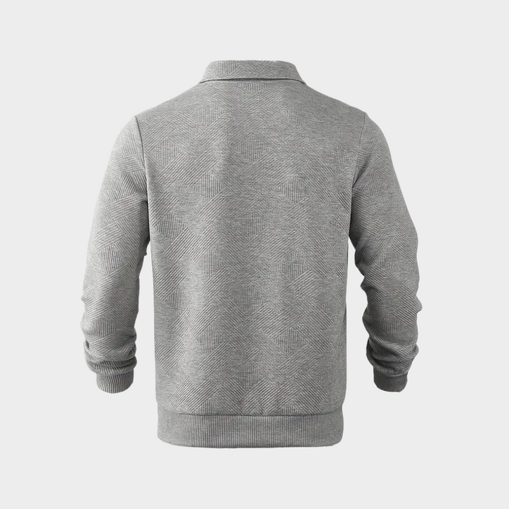 Pull Zippé à Col Polo Homme
