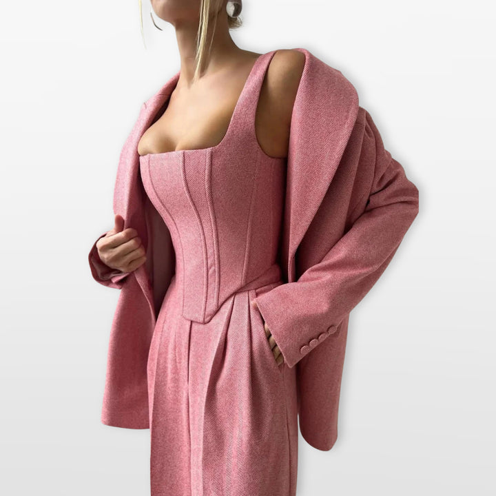 Ensemble Trois Pièces Tailleur Élégant Femme