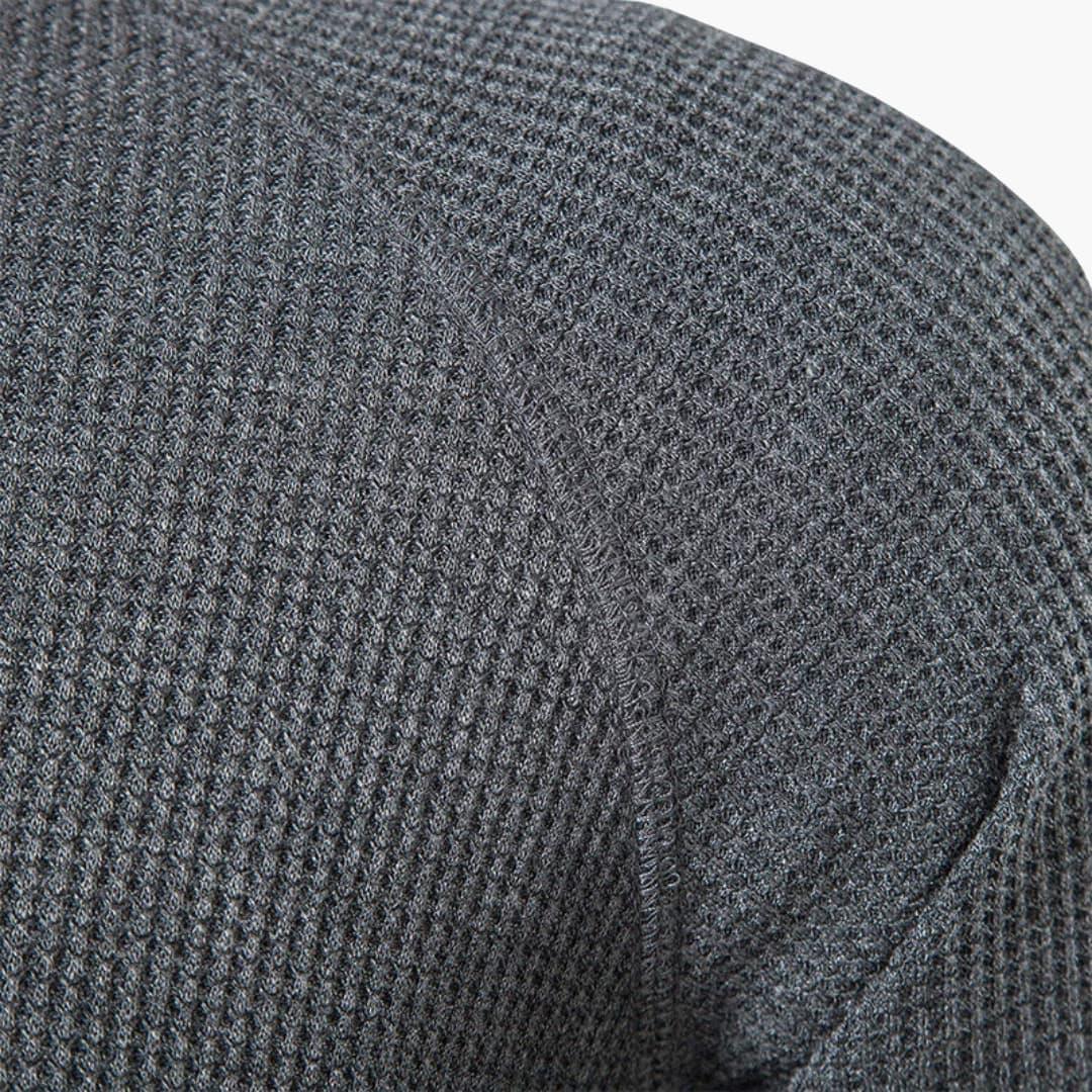 T-shirt Manches Longues Col Tunisien Homme