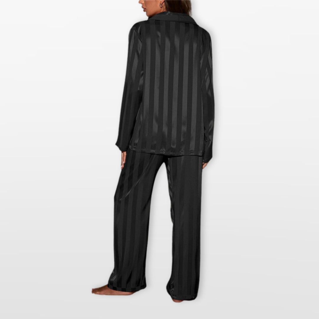 Pyjama Satin Rayé Élégant Femme