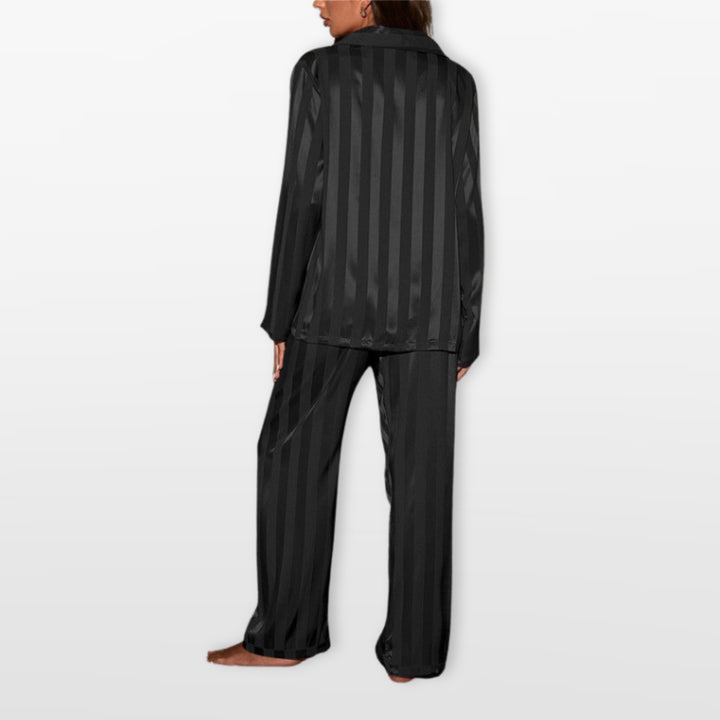 Pyjama Satin Rayé Élégant Femme