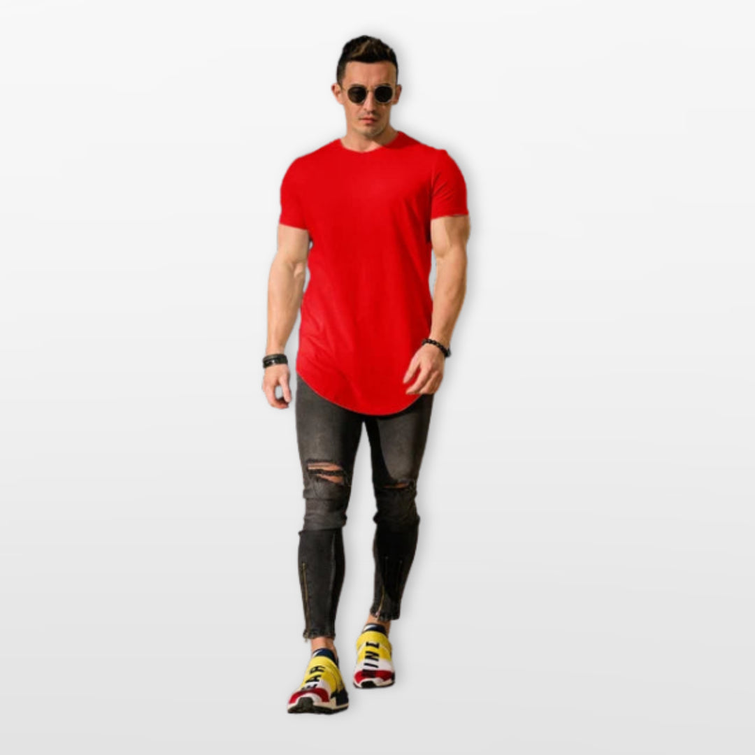 T Shirt Ajusté Casual Col Rond Homme