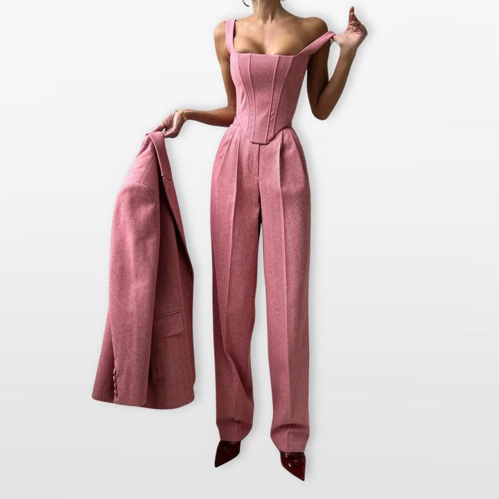 Ensemble Trois Pièces Tailleur Élégant Femme