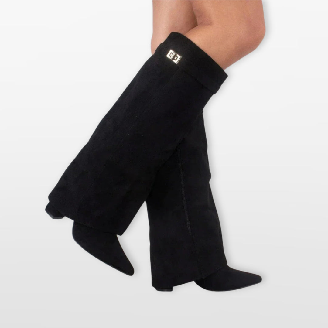 Bottes Hautes Bout Pointu Talon Bloc Femme