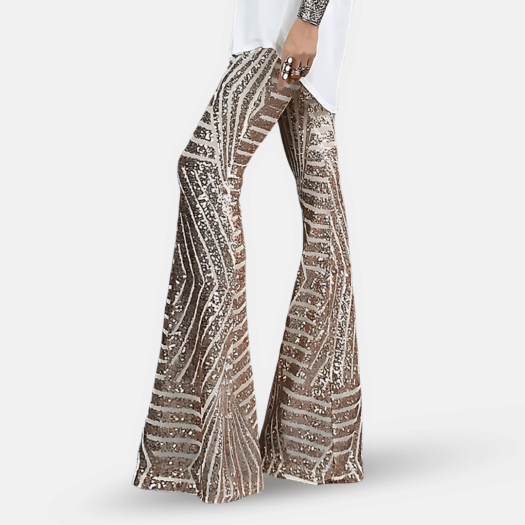 Pantalon Évasé à Motif Femme