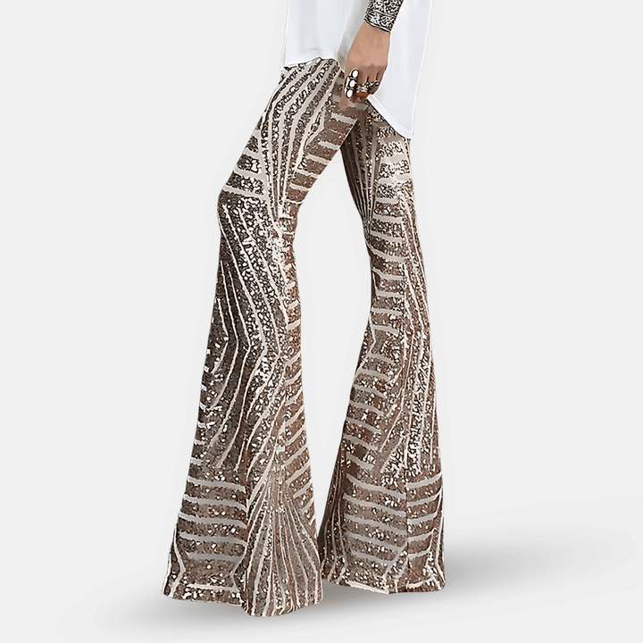 Pantalon Évasé à Motif Femme