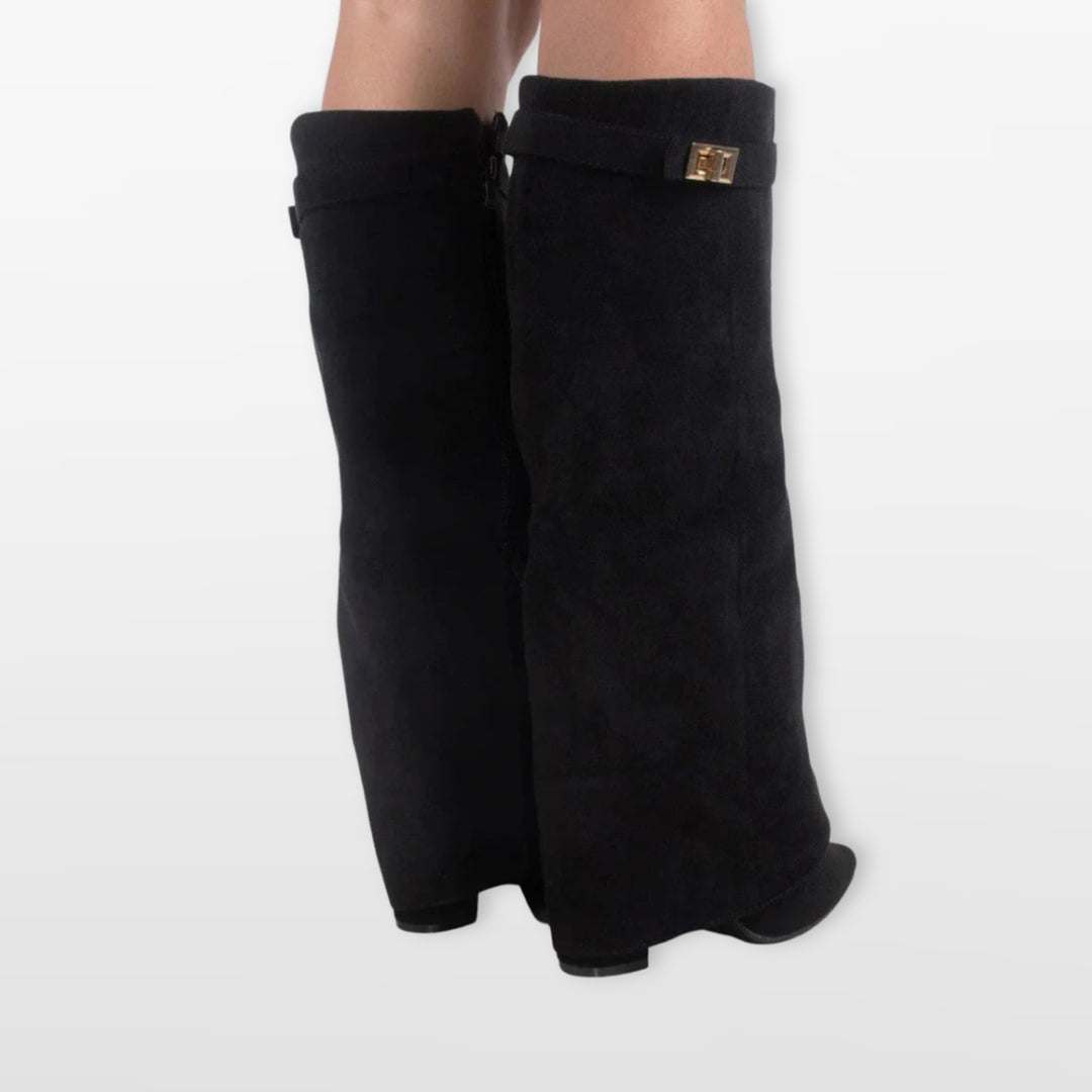 Bottes Hautes Bout Pointu Talon Bloc Femme