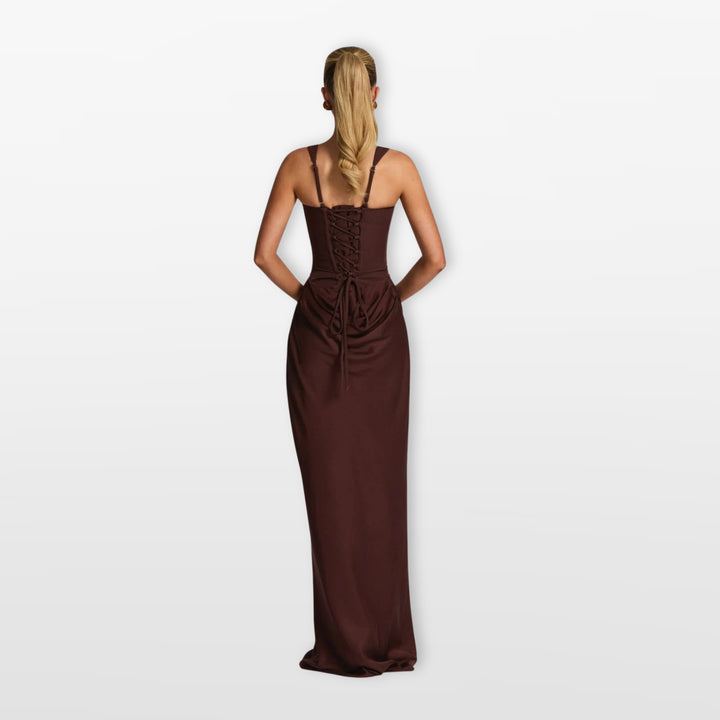 Robe Longue Moulante Dos Lacé Femme