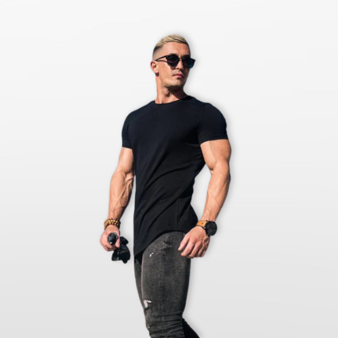 T Shirt Ajusté Casual Col Rond Homme