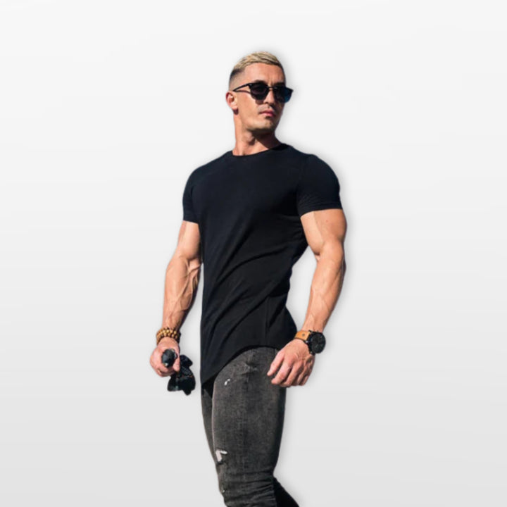 T Shirt Ajusté Casual Col Rond Homme