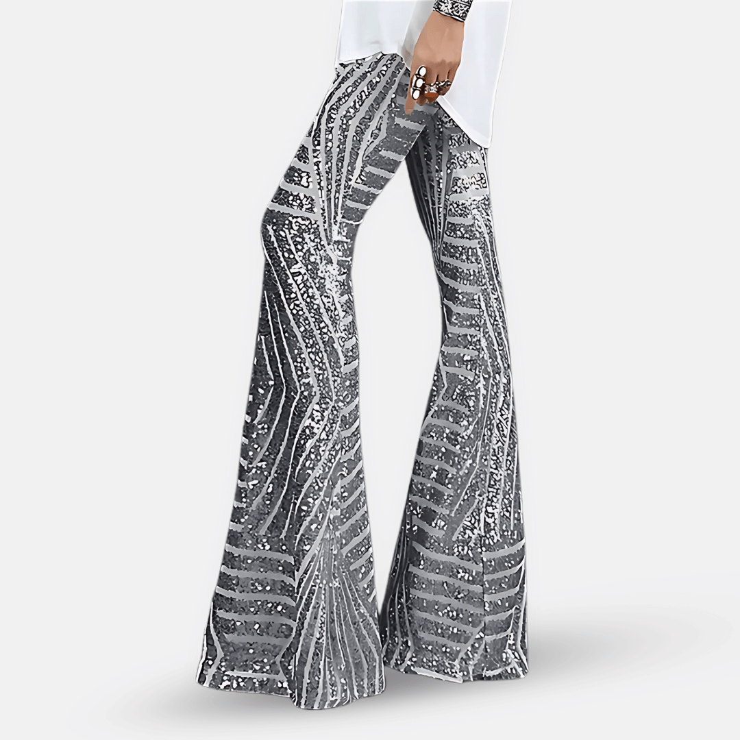 Pantalon Évasé à Motif Femme