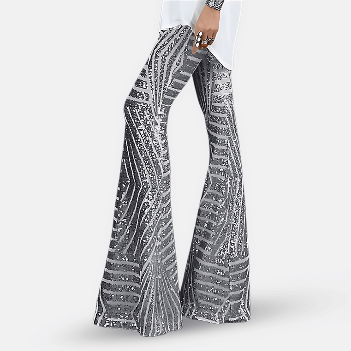 Pantalon Évasé à Motif Femme