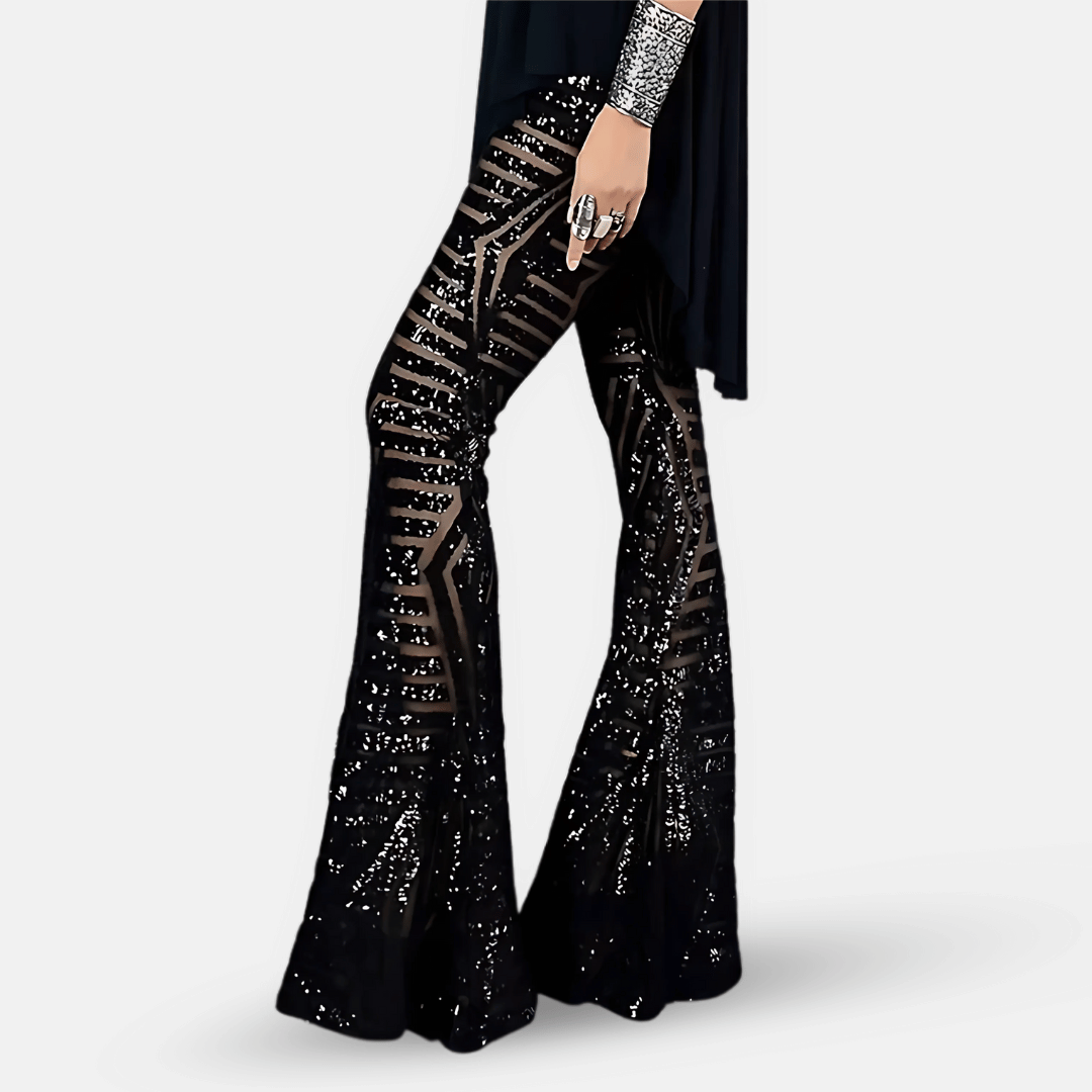 Pantalon Évasé à Motif Femme