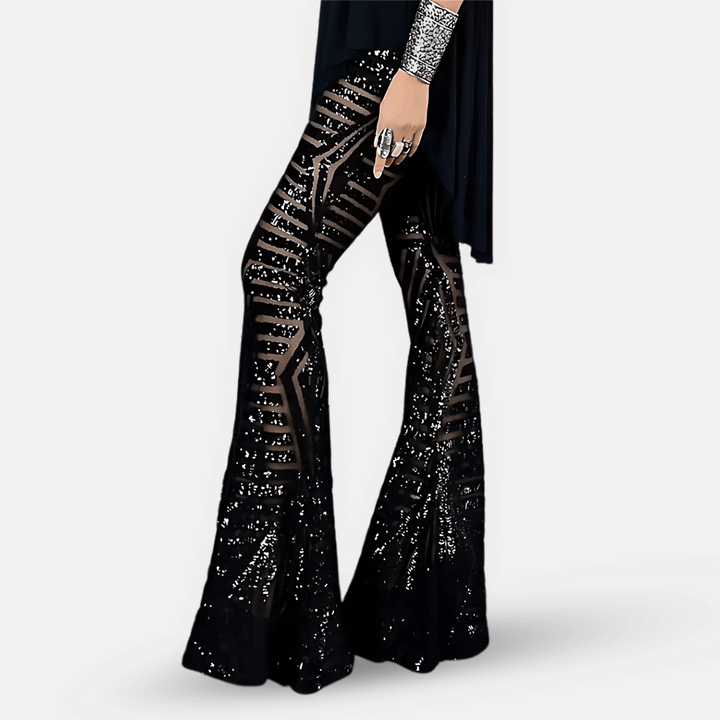 Pantalon Évasé à Motif Femme