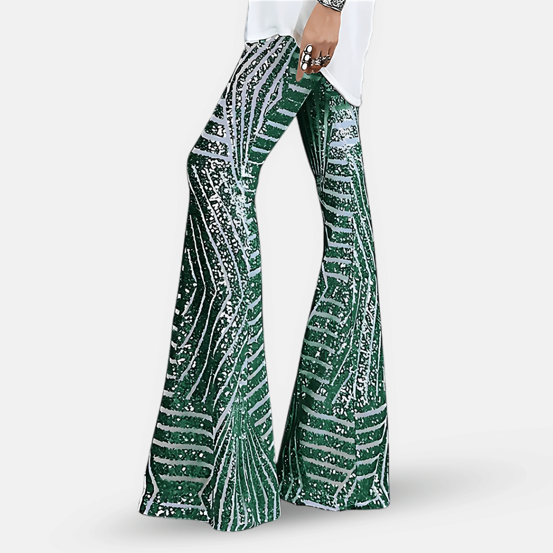 Pantalon Évasé à Motif Femme