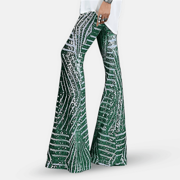 Pantalon Évasé à Motif Femme