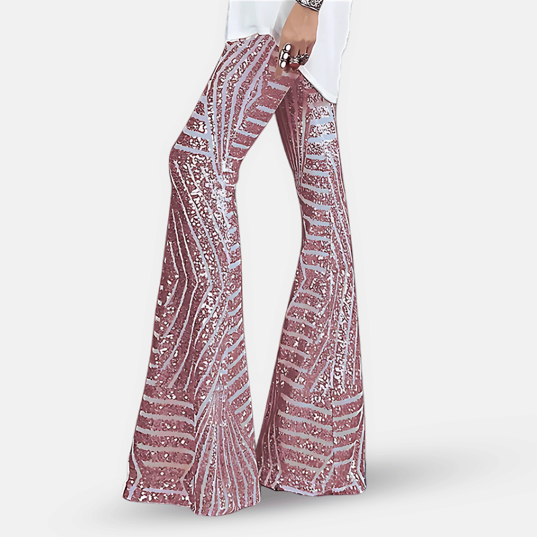 Pantalon Évasé à Motif Femme