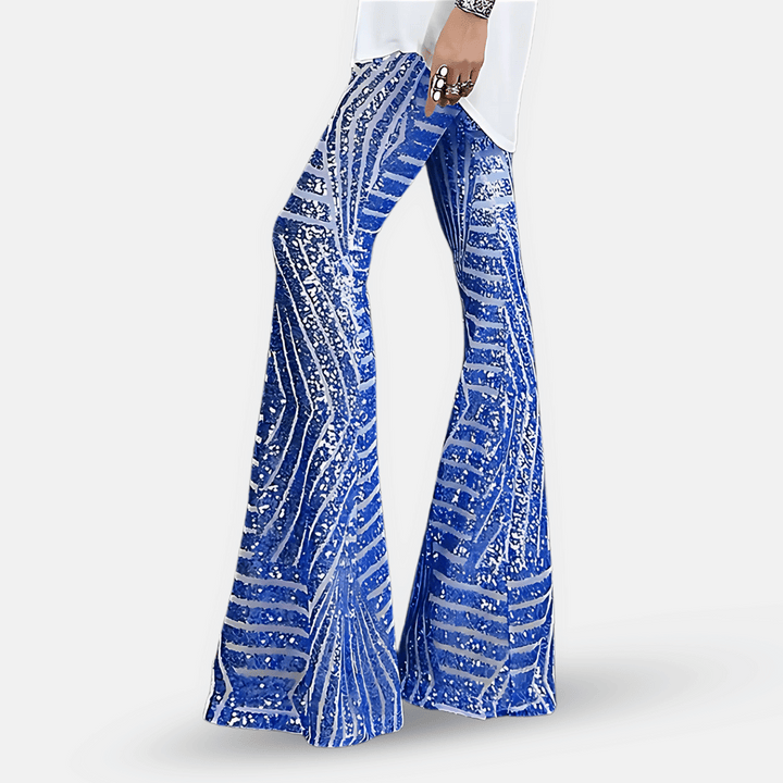 Pantalon Évasé à Motif Femme
