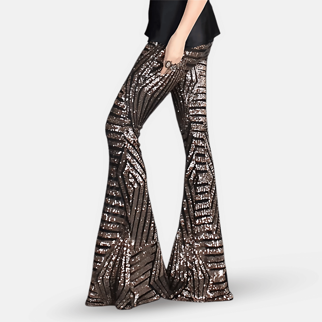 Pantalon Évasé à Motif Femme