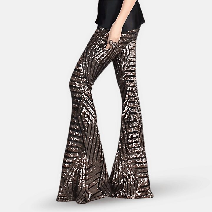 Pantalon Évasé à Motif Femme