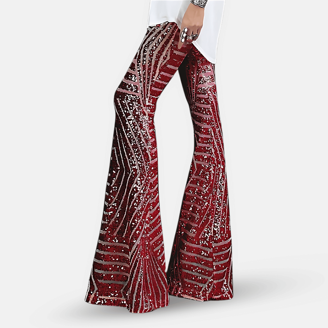 Pantalon Évasé à Motif Femme