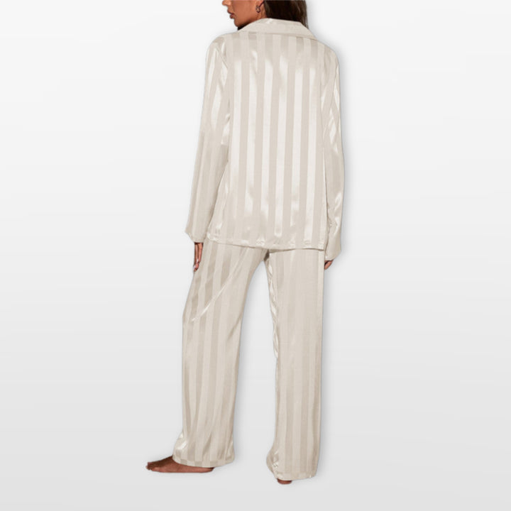 Pyjama Satin Rayé Élégant Femme
