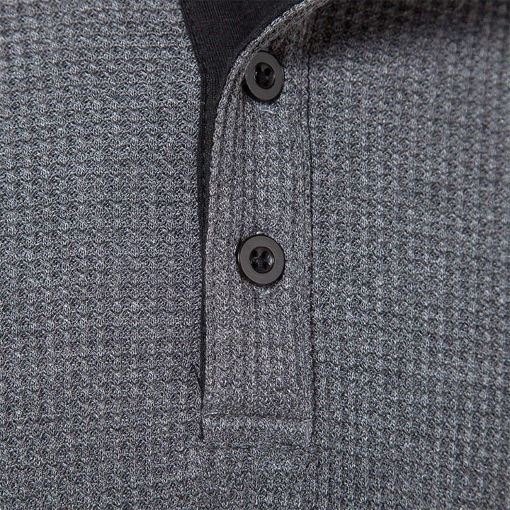 T-shirt Manches Longues Col Tunisien Homme