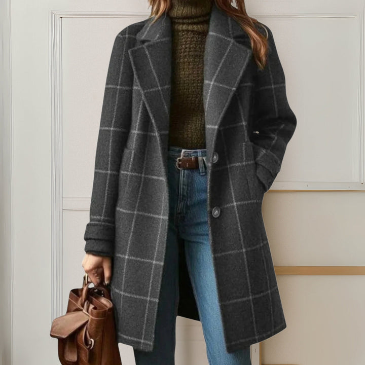 Manteau Long à Carreaux Femme